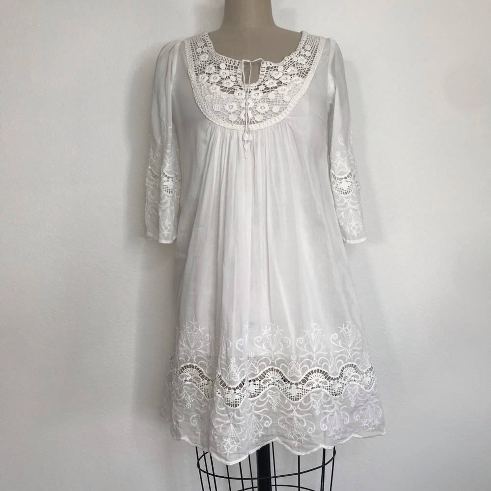 JUSTM white lace cotton dress size XS